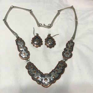 Jeep  Collins sterling and copper  necklace and bracelet set